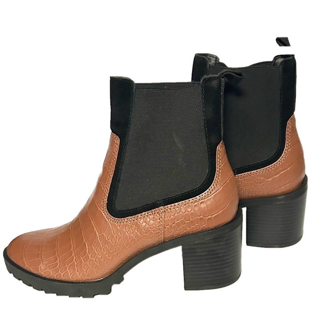 Dolce Vita Nalea Brown Croc Print Boots Size 8.5 NIB